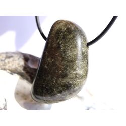 Goldobsidian XXL Trommelstein / Schmuckstein gebohrt - Sonderqualitt - ca. 4 cm x 2,4 cm x 1,2 cm