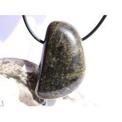 Goldobsidian XXL Trommelstein / Schmuckstein gebohrt - Sonderqualitt - ca. 4 cm x 2,4 cm x 1,2 cm