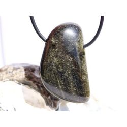 Goldobsidian XXL Trommelstein / Schmuckstein gebohrt - Sonderqualitt - ca. 4 cm x 2,4 cm x 1,2 cm