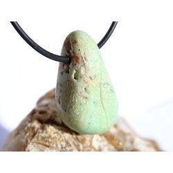 Chrysopras Trommelstein gebohrt - ca. 3,3 cm x 1,8 cm x 1,4 cm