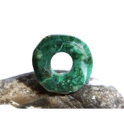 Chrysokoll mit Malachit Donut 15 mm x 14 mm (3,5 mm stark) - Handarbeit -