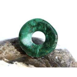 Chrysokoll mit Malachit Donut 15 mm x 14 mm (3,5 mm stark) - Handarbeit -