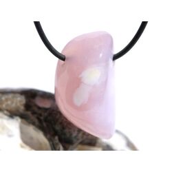Chalcedon rosa (Rosenchalcedon) XL Trommelstein / Schmuckstein gebohrt - AA-Sonderqualitt - Raritt - ca. 3,5 cm x 2 cm x 1,5 cm