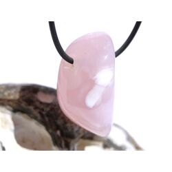 Chalcedon rosa (Rosenchalcedon) XL Trommelstein / Schmuckstein gebohrt - AA-Sonderqualitt - Raritt - ca. 3,5 cm x 2 cm x 1,5 cm