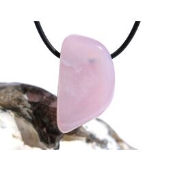 Chalcedon rosa (Rosenchalcedon) XL Trommelstein / Schmuckstein gebohrt - AA-Sonderqualitt - Raritt - ca. 3,5 cm x 2 cm x 1,5 cm