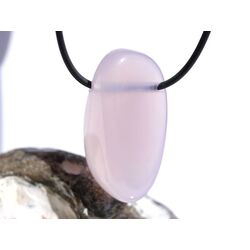 Chalcedon rosa (Rosenchalcedon) XXL Trommelstein / Schmuckstein gebohrt - AA-Sonderqualitt - Raritt - ca. 4,1 cm x 2,2 cm x 1,4 cm