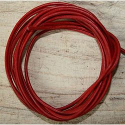 Ziegenlederband rot (fein-weich), ca. 1,4 mm Durchm., ca. 1 m lang