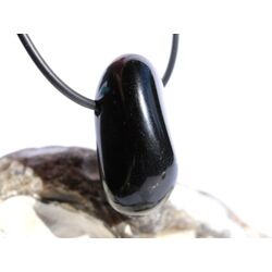 Rauchquarz dunkel Morion Trommelstein / Schmuckstein gebohrt - AA-Sonderqualitt - ca. 3,1 cm x 1,6 cm x 1,5 cm