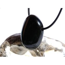 Rauchquarz dunkel Morion Trommelstein / Schmuckstein gebohrt - AA-Sonderqualitt - ca. 3,1 cm x 1,6 cm x 1,5 cm