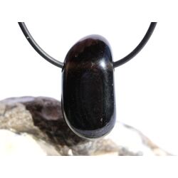 Rauchquarz dunkel Morion Trommelstein / Schmuckstein gebohrt - AA-Sonderqualitt - ca. 3,1 cm x 1,6 cm x 1,5 cm