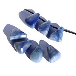 Blauquarz mit Strukur Schmucksteine gebohrt - Sonderqualit�t - Handarbeit - ca. 2,4 - 3 cm / ca. 8-14 g/St