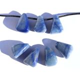 Blauquarz mit Strukur Schmucksteine gebohrt -...