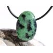 Rubin-Zoisit (Anyolith) Trommelstein / Scheibenstein gebohrt - ca. 2,8 cm x 2 cm x 0,8 cm