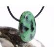 Rubin-Zoisit (Anyolith) Trommelstein / Scheibenstein gebohrt - ca. 2,8 cm x 2 cm x 0,8 cm