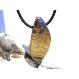 Schalenblende Schmuckstein / Scheibenstein gebohrt (Sphalerit-Wurtzit) - Rarität - AA-Sonderqualität - Handarbeit - ca. 3,3 cm x 1,5 cm x 0,9 cm
