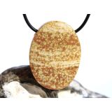 Aragonit-Calcit XXL Schmuckstein Cabochon / Scheibenstein gebohrt - Sonderqualität - ca. 4 cm x 3 cm x 0,9 cm