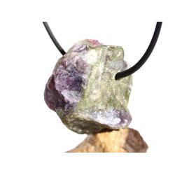 Wassermelonenturmalin mit Lepidolith Rohsteinform gebohrt - Raritt - Sonderqualitt - ca. 2,8 cm x 2,2 cm x 2,3 cm