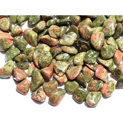 Epidot (Unakit) Trommelsteine mini (S) - Sonderqualitt - ca. 1 - 2 cm / ca. 50 g
