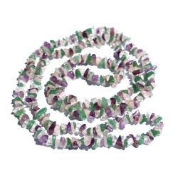 Amethyst-Bergkristall-Aventurin-Rosenquarz Splitterkette / Splitterhalskette - Sonderqualität - ca. 88 - 90 cm