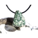 Prasem "Afrikanische Jade" Trommelstein / Schmuckstein gebohrt - ca. 2,4 cm x 1,8 cm x 1,8 cm