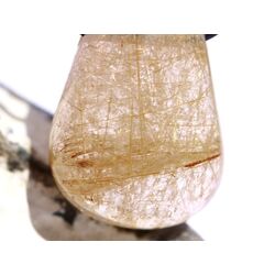 Rutilquarz gold XXL Trommelstein / Schmuckstein gebohrt - AA-Sonderqualitt - ca. 3,9 cm x 2,6 cm x 1,7 cm