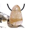 Rutilquarz gold XXL Trommelstein / Schmuckstein gebohrt - AA-Sonderqualität - ca. 3,9 cm x 2,6 cm x 1,7 cm