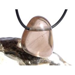 Rauchquarz mitteldunkel Trommelstein gebohrt - Sonderqualitt - ca. 2,8 cm x 2,5 cm x 1,4 cm