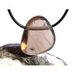 Rauchquarz mitteldunkel Trommelstein gebohrt - Sonderqualitt - ca. 2,8 cm x 2,5 cm x 1,4 cm