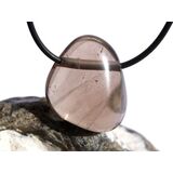 Rauchquarz mitteldunkel Trommelstein gebohrt -...