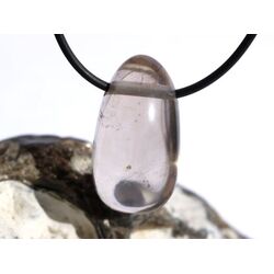 Rauchquarz hell Trommelstein gebohrt - Sonderqualitt -...