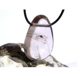 Rauchquarz hell XXL Trommelstein / Scheibenstein gebohrt - Sonderqualitt - ca. 3,9 cm x 2,9 cm x 1,2 cm