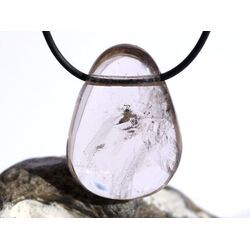 Rauchquarz hell XXL Trommelstein / Scheibenstein gebohrt - Sonderqualitt - ca. 3,9 cm x 2,9 cm x 1,2 cm