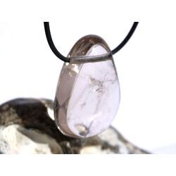 Rauchquarz hell XXL Trommelstein / Scheibenstein gebohrt - Sonderqualitt - ca. 3,9 cm x 2,9 cm x 1,2 cm