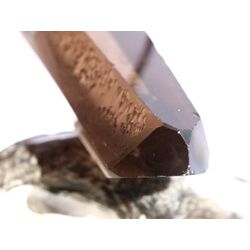 Rauchquarz dunkel Dow XXXL Kristallstab / Rohstein mit Spitze gebohrt, geschliff. - Handarbeit - AA-Sonderqualitt - ca. 5,7 cm x 2,1 cm x 1,6 cm