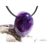 Amethyst dunkel Trommelstein / Schmuckstein gebohrt -...