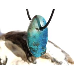 Chrysokoll Trommelstein gebohrt - Sonderqualitt - ca. 3,1 cm x 1,9 cm x 1,5 cm (GKS)