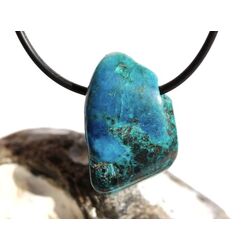 Chrysokoll Trommelstein gebohrt - Sonderqualitt - ca. 3,1 cm x 1,9 cm x 1,5 cm (GKS)