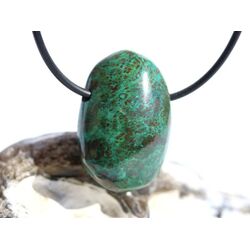 Chrysokoll Trommelstein gebohrt - Sonderqualit�t - ca. 3,1 cm x 2,1 cm x 1,3 cm