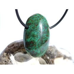 Chrysokoll Trommelstein gebohrt - Sonderqualit�t - ca. 3,1 cm x 2,1 cm x 1,3 cm
