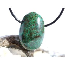 Chrysokoll Trommelstein gebohrt - Sonderqualit�t - ca. 3,1 cm x 2,1 cm x 1,3 cm