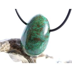 Chrysokoll Trommelstein gebohrt - Sonderqualit�t - ca. 3,1 cm x 2,1 cm x 1,3 cm