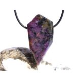 Charoit XXL Schmuckstein / Scheibenstein gebohrt - schöne Qualität - Rarität - Handarbeit - ca. 4,7 cm x 2,3 cm x 0,9 cm
