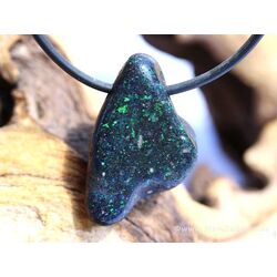 Honduras-Opal (Blackopal) Trommelstein gebohrt - Sonderqualitt - Raritt - ca. 2,8 cm x 1,9 cm x 1 cm (Fairer Handel / GKS)