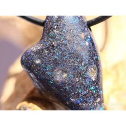 Honduras-Opal (Blackopal) Trommelstein gebohrt - Sonderqualitt - Raritt - ca. 2,8 cm x 1,9 cm x 1 cm (Fairer Handel / GKS)