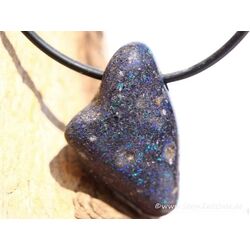 Honduras-Opal (Blackopal) Trommelstein gebohrt - Sonderqualitt - Raritt - ca. 2,8 cm x 1,9 cm x 1 cm (Fairer Handel / GKS)