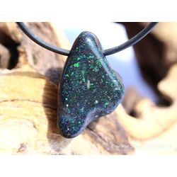 Honduras-Opal (Blackopal) Trommelstein gebohrt - Sonderqualitt - Raritt - ca. 2,8 cm x 1,9 cm x 1 cm (Fairer Handel / GKS)