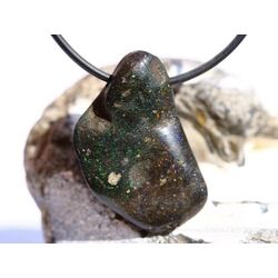 Honduras-Opal (Blackopal) Trommelstein gebohrt - Sonderqualitt - Raritt - ca. 3,3 cm x 2,5 cm x 0,8 cm (Fairer Handel / GKS)