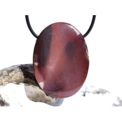 Mookait XXL Schmuckstein Cabochon / Scheibenstein gebohrt - Sonderqualität - ca. 4,2 cm x 3,1 cm x 0,9 cm