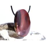 Mookait XXL Schmuckstein Cabochon / Scheibenstein gebohrt - Sonderqualität - ca. 4,2 cm x 3,1 cm x 0,9 cm