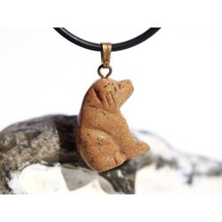 Landschaftsjaspis Hund Anhnger se - ca. 2,8 cm x 1,6 cm x 1 cm